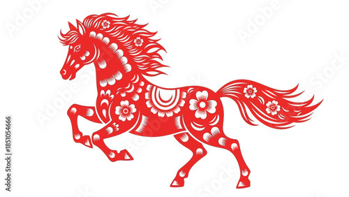 2026 chinese new year design featuring a horse zodiac illustration