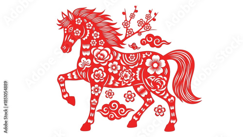 2026 chinese new year design featuring a horse zodiac illustration