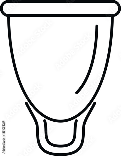 Menstrual cup in line art style for feminine hygiene and sustainable period care