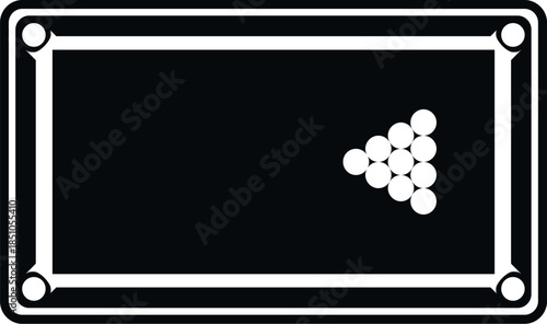 Pool table icon showing racked billiard balls, representing games and entertainment