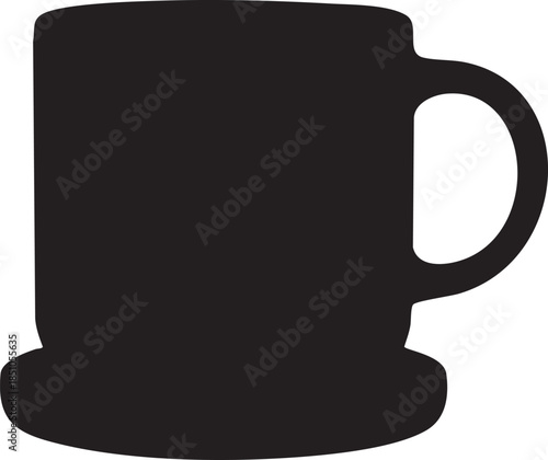 Simple gray mug with handle on right side  basic ceramic cup design