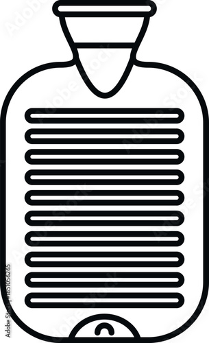 Rubber hot water bottle providing warmth and comfort