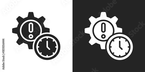 Deadline Icon In Black And White Glyph Style