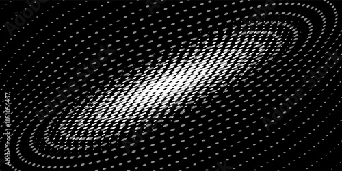 Vector spiral background with sparkles. White spot lights background.