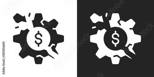 Disruption Icon In Black And White Glyph Style