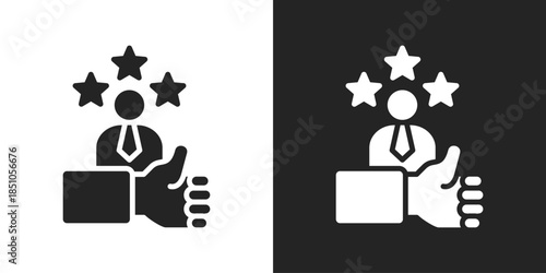 User Experience Icon In Black And White Glyph Style