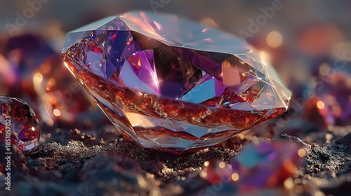 Prismatic crystal surface with color highlights wallpapers