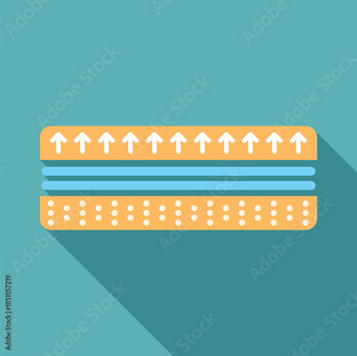 Mattress cross section showing layers for breathability, comfort, and support with air flow