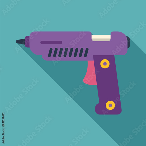 Purple hot glue gun tool creating arts and crafts projects
