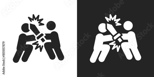 clash Icon In Black And White Glyph Style