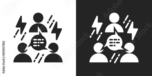 argument Icon In Black And White Glyph Style