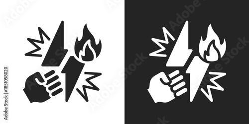 Vs Icon In Black And White Glyph Style