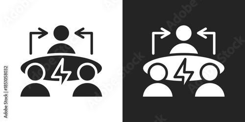 third party Icon In Black And White Glyph Style