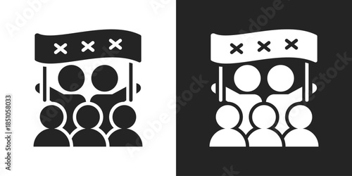 strike Icon In Black And White Glyph Style