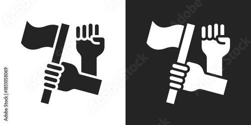 activism Icon In Black And White Glyph Style