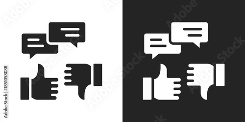 disagreement Icon In Black And White Glyph Style