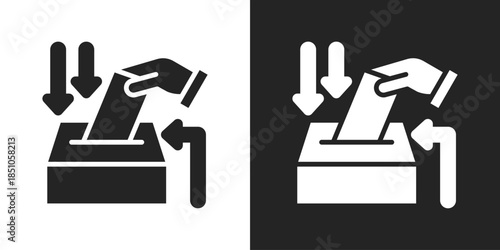 Election Icon In Black And White Glyph Style