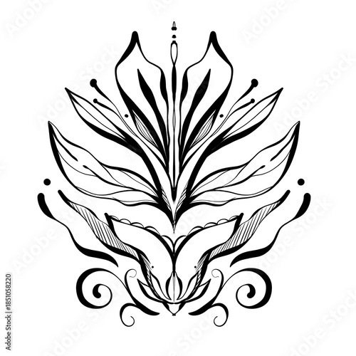 black and white decorative flower