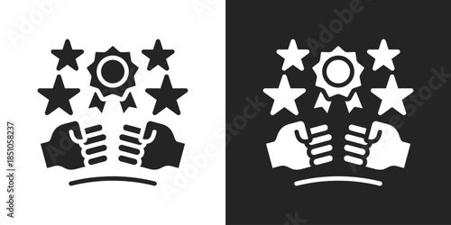 Competition Icon In Black And White Glyph Style
