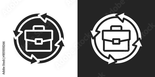 trade Icon In Black And White Glyph Style