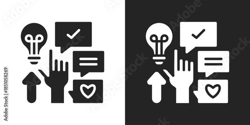opinion Icon In Black And White Glyph Style