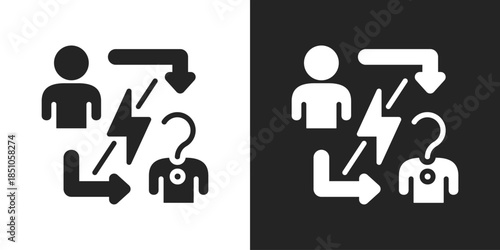 Opponent Icon In Black And White Glyph Style