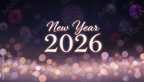 Wallpaper Mural Celebrating New Year 2026 with festive lights and fireworks in the night sky Torontodigital.ca