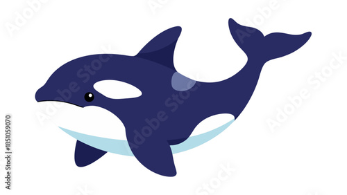 Cute Cartoon Orca Whale Illustration