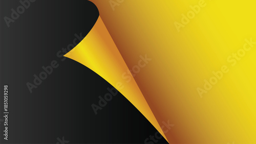 Abstract dark grey and golden background with a stylish peeling paper effect, creating a dynamic and modern visual for various design projects and artistic compositions