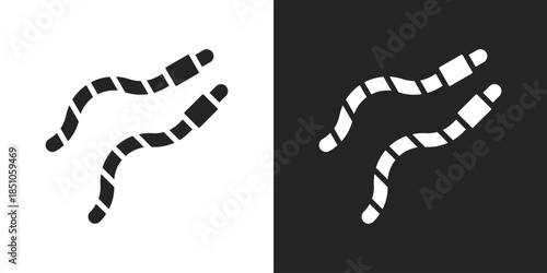 Earthworms Icon In Black And White Glyph Style