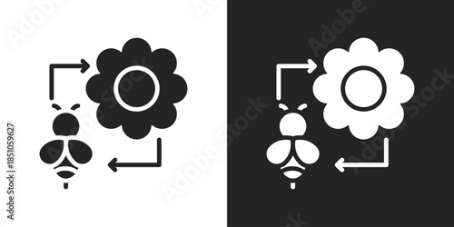 Pollination Icon In Black And White Glyph Style