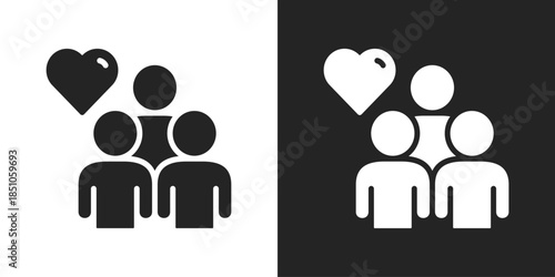 Community Care Icon In Black And White Glyph Style