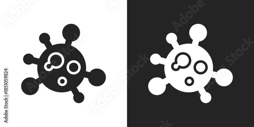 Microbe Icon In Black And White Glyph Style