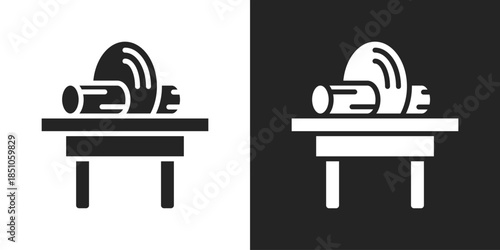 Deforestation Icon In Black And White Glyph Style