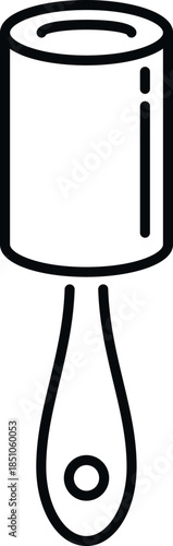 Lint roller cleaning clothing and fabric with adhesive surface outline