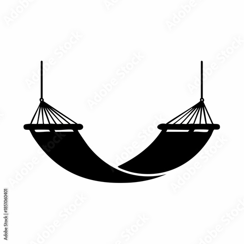 Relaxing outdoor hammock icon for leisure, vacation, and summer holidays, symbolizing comfort and serene escape