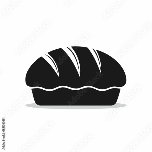 Classic baked bread loaf silhouette icon, a simple yet essential graphic representing freshly prepared food items and delicious bakery treats