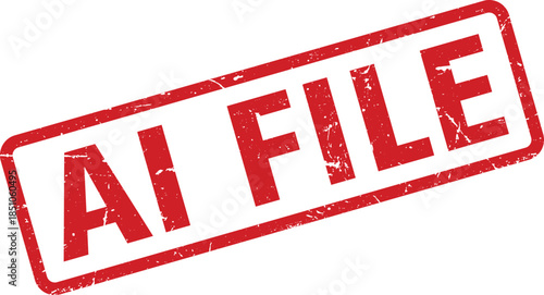 Red Grunge Rubber Stamp with AI File Text on a White Background Illustration