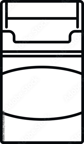 Cigarette pack line icon showing tobacco addiction concept