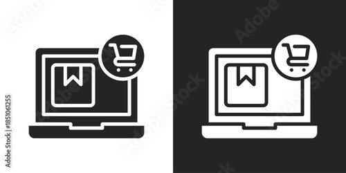 Commerce Icon In Black And White Glyph Style