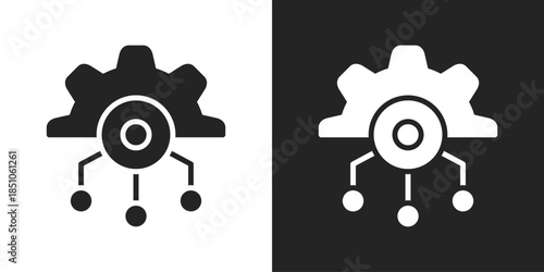 Network Icon In Black And White Glyph Style