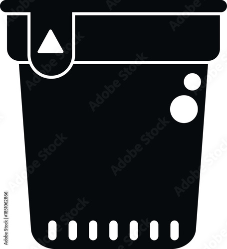 Water filter cartridge for pitchers providing clean drinking water, presented as a black vector icon