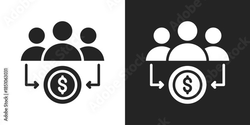 Beneficiary Icon In Black And White Glyph Style