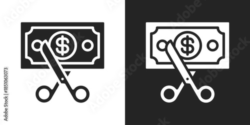 Deduction Icon In Black And White Glyph Style