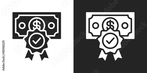 Qualified Icon In Black And White Glyph Style