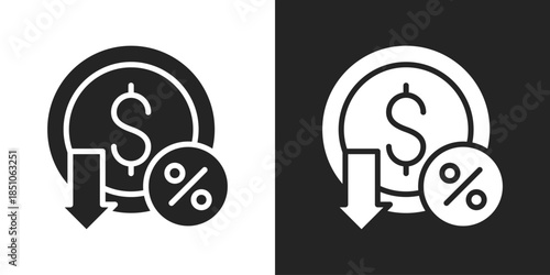Deductible Icon In Black And White Glyph Style