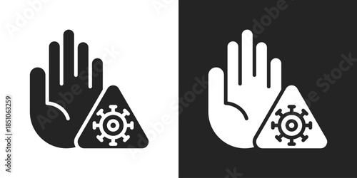 Preventive Icon In Black And White Glyph Style