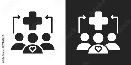 Medical staff Icon In Black And White Glyph Style