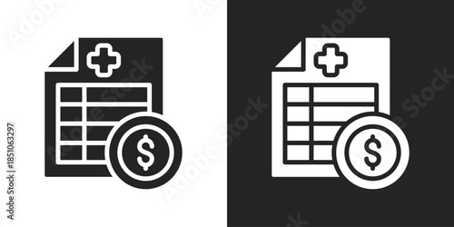 Medical expense Icon In Black And White Glyph Style
