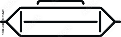 Disposable package of wet wipes in a minimal line icon style on a white background